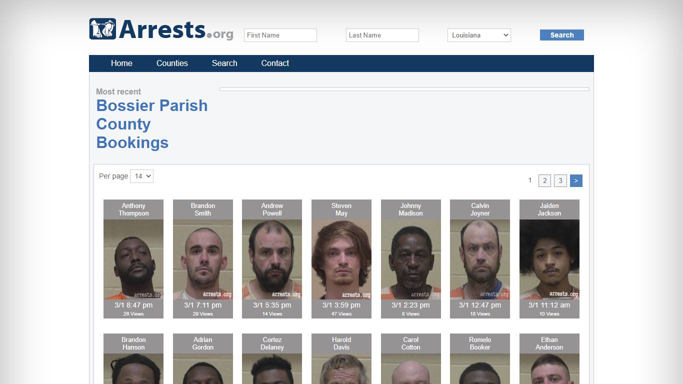 Bossier Parish County Arrests and Inmate Search