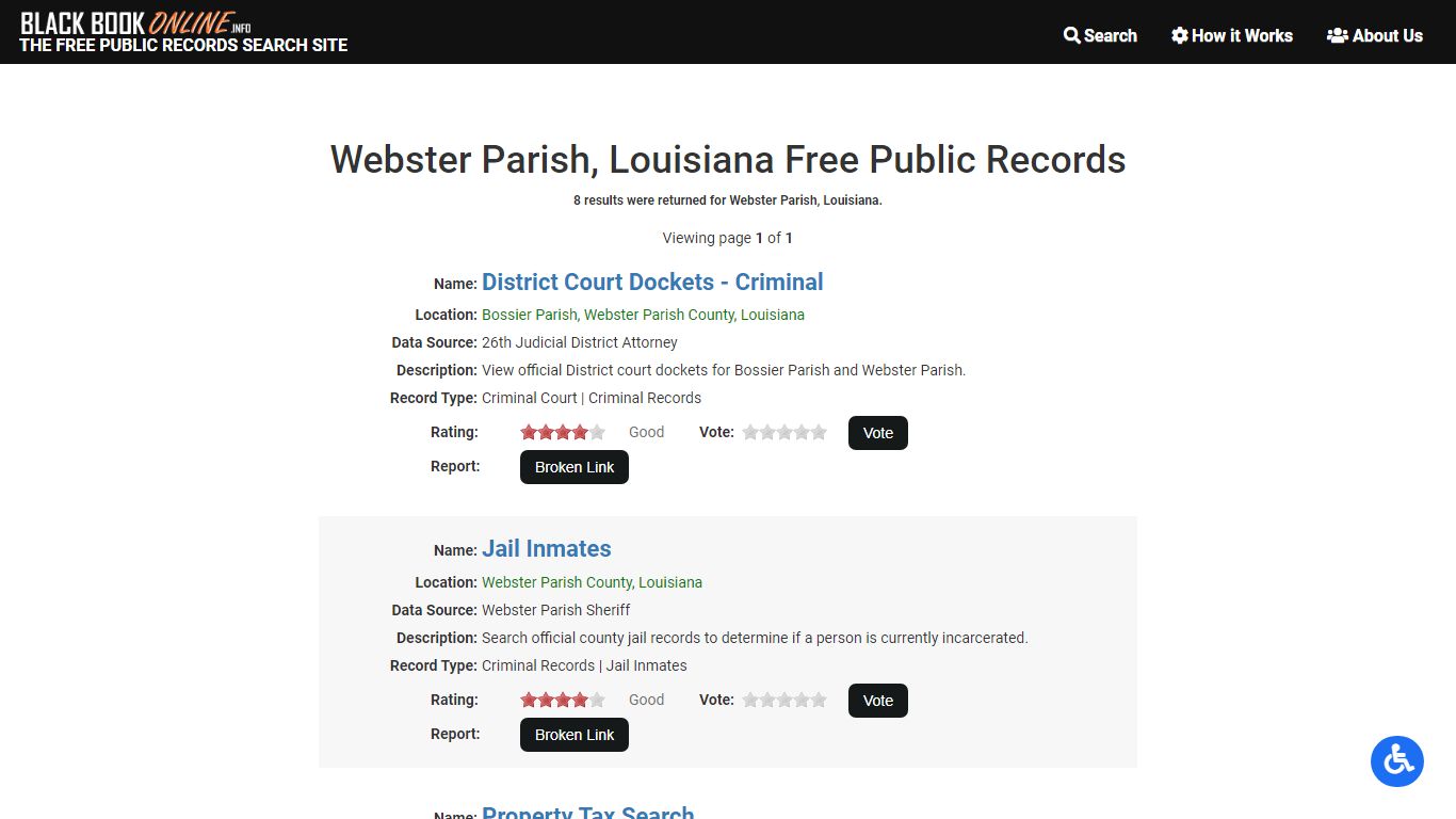 Webster Parish, LA Free Public Records | Criminal Records ...